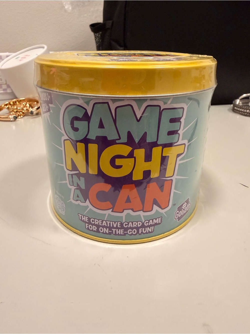 Game Night In A Can Card Game - Yellow Tin